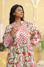 Load image into Gallery viewer, The WASABI midi - White with red and green floral