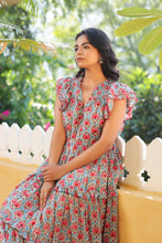 Load image into Gallery viewer, the CILANTRO midi - turquoise blue w/ pink butis