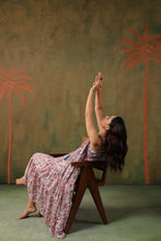 Load image into Gallery viewer, BORAGE MIDI dress - white w/ pink brown floral