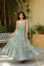 Load image into Gallery viewer, the SENF maxi - green w/ blue floral