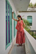 Load image into Gallery viewer, The Godet Skirt - coral & pink floral