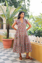 Load image into Gallery viewer, the CILANTRO midi - turquoise blue w/ pink butis