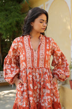 Load image into Gallery viewer, The WASABI midi - terracotta floral