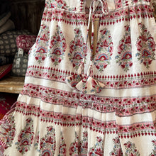 Load image into Gallery viewer, BORAGE MIDI dress - white with soft pink buta