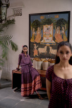 Load image into Gallery viewer, The CINNAMON skirt - vintage NAVY with red buti