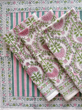 Load image into Gallery viewer, RANI/Napkins - block printed PINK (set of 6)