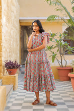 Load image into Gallery viewer, the CILANTRO midi - turquoise blue w/ pink butis