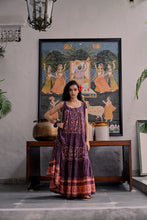 Load image into Gallery viewer, the SAGE Maxi - vintage NAVY with red butis