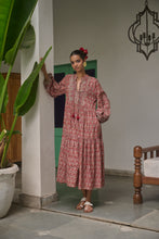 Load image into Gallery viewer, The WASABI midi - Brown with red butis