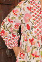 Load image into Gallery viewer, The WASABI midi - White with red and green floral