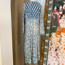 Load image into Gallery viewer, The Thyme Dress - white w/blue green floral