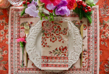 Load image into Gallery viewer, GIETHOORN Napkins - Beige & orange floral (set of 6)