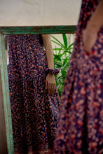 Load image into Gallery viewer, the BAY maxi dress - vintage NAVY with red butis