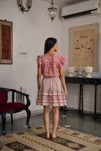 Load image into Gallery viewer, The DILL skirt - white with pink buti (longer version)