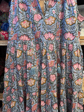 Load image into Gallery viewer, BORAGE MIDI dress - pastel blue w/pink floral