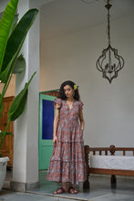 Load image into Gallery viewer, the CILANTRO midi - brown with red and pink floral