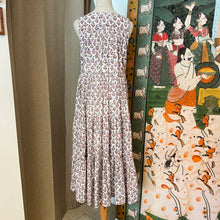 Load image into Gallery viewer, BORAGE MIDI dress - white with brown pink butis