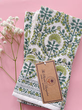 Load image into Gallery viewer, RANI/Napkins - block printed GREEN (set of 6)