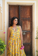 Load image into Gallery viewer, BORAGE MIDI dress - yellow floral jaal