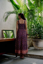 Load image into Gallery viewer, the BAY maxi dress - vintage NAVY with red butis