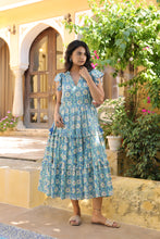 Load image into Gallery viewer, the CILANTRO midi - green with yellow floral