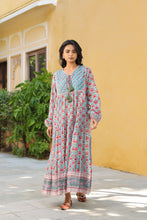 Load image into Gallery viewer, The Thyme Dress - turquoise blue & pink butis