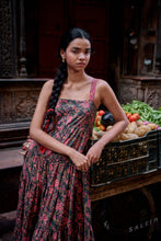 Load image into Gallery viewer, the SENF maxi - charcoal grey with pink floral