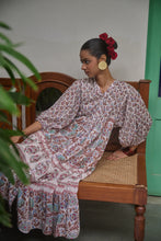 Load image into Gallery viewer, The CHILLI midi - white with brown and pink floral