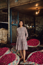 Load image into Gallery viewer, the CUMIN dress - soft grey with orange buti