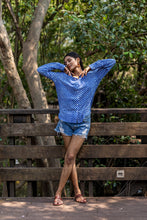 Load image into Gallery viewer, The BASIC shirt - deep blue w/ white butis