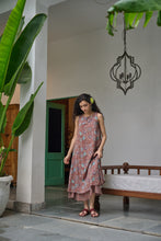 Load image into Gallery viewer, the KAFFIR midi - brown with red and pink floral