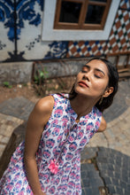 Load image into Gallery viewer, BORAGE MIDI dress - white w/ pink blue buta