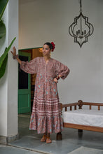 Load image into Gallery viewer, The CHILLI maxi - brown with red and pink floral