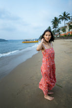 Load image into Gallery viewer, the SENF maxi - apricot w/ pink floral