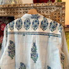 Load image into Gallery viewer, The OVERSIZED shirt- blue stripes with mughal buta