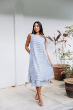 Load image into Gallery viewer, the KAFFIR midi - white blue buti
