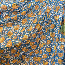 Load image into Gallery viewer, Panelled skirt with pockets - blue w/ yellow floral