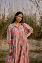 Load image into Gallery viewer, the NUTMEG midi - pink pastels floral with lurex