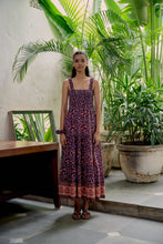 Load image into Gallery viewer, the BAY maxi dress - vintage NAVY with red butis
