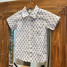 Load image into Gallery viewer, Boys Short-sleeves Shirt - white & blue butis