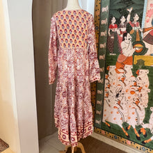 Load image into Gallery viewer, The Thyme Dress - beige with red floral