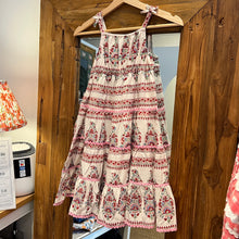 Load image into Gallery viewer, Kids tiered maxi dress - white w/ soft pink buta