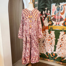 Load image into Gallery viewer, The Thyme Dress - beige with red floral