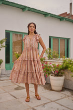 Load image into Gallery viewer, the CILANTRO midi - soft pink and yellow stripe print
