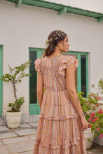 Load image into Gallery viewer, the CILANTRO midi - soft pink and yellow stripe print