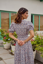 Load image into Gallery viewer, the CAJUN midi - white with blue & grey floral