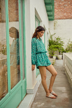 Load image into Gallery viewer, The PAPRIKA set - sea green floral shirt & shorts set