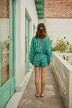 Load image into Gallery viewer, The PAPRIKA set - sea green floral shirt & shorts set