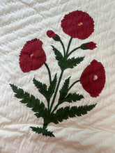 Load image into Gallery viewer, Mughal poppy cushions - 16”x16” - hand quilted

