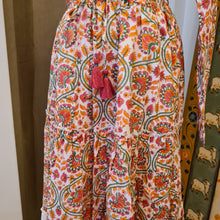 Load image into Gallery viewer, CINNAMON skirt - white w/ pink green floral